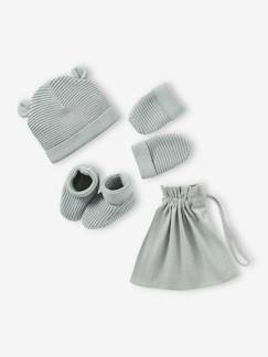 Baby-Accessoires-Baby-Set: M¸tze, F‰ustlinge & Sch¸hchen im Geschenkbeutel,