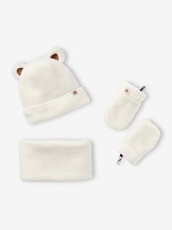 Baby-Jungen Baby-Set: Mütze, Rundschal & Fäustlinge