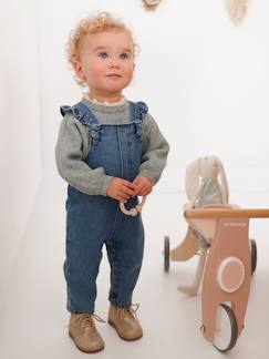 Bébé-Salopette bébé en denim bretelles à volants