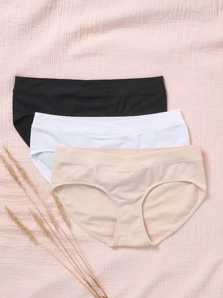 3er-Pack nahtlose Umstands-Shortys aus Mikrofaser graublau+hellrosa+schwarz+grau+weiss 