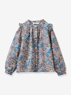 Mädchen-Hemd, Bluse, Tunika-Mädchen Bluse mit Liberty-Print CYRILLUS