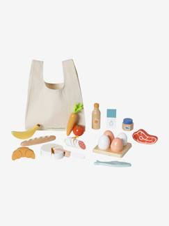 Jouet-Jeux d'imitation-Cuisines et dinette-Set d'aliments + sac de courses en bois FSC®