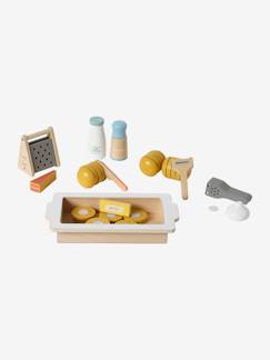 Spielzeug-Nachahmungsspiele-Küche, Geschirr und Lebensmittel-Kinder Kartoffelgratin-Set aus Holz FSC®