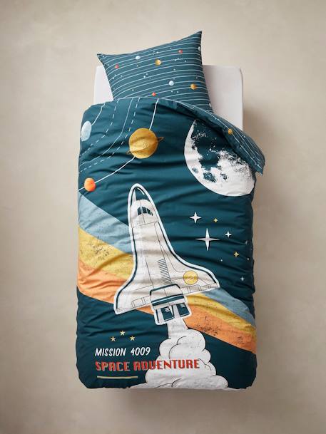 Kinder Bettwäsche-Set „Space Adventure“ mit Recycling-Baumwolle Oeko-Tex mehrfarbig 