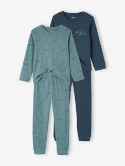 Junge-Pyjama, Overall-2er-Pack Jungen Schlafanzüge aus Ripp, Eisbären