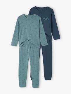 Garçon-Pyjama, surpyjama-Lot de 2 pyjamas garçon ours maille côtelée