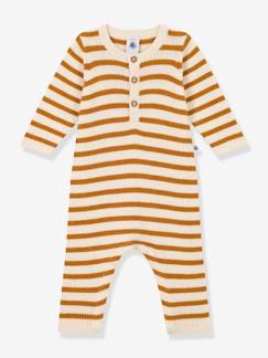 Baby-Latzhose, Overall-Baby Strickoverall mit Streifen PETIT BATEAU