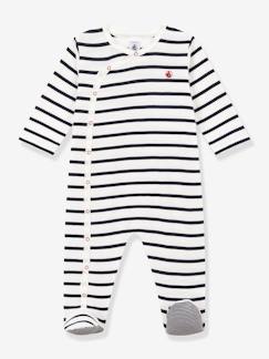 Baby-Strampler, Pyjama, Overall-Baby Ripp-Strampler mit Streifen PETIT BATEAU