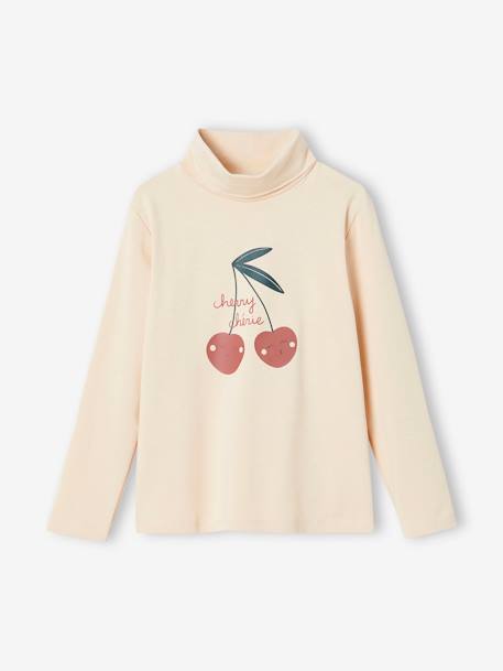 Lot de 3 T-shirts col roulé Basics fille anthracite+beige poudré+lot rose poudré+vert de gris 