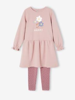 Fille-Ensemble robe en molleton et legging fille