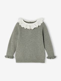 Baby-Pullover, Strickjacke, Sweatshirt-Pullover-Baby Strickpullover, Kragen mit Lochstickerei