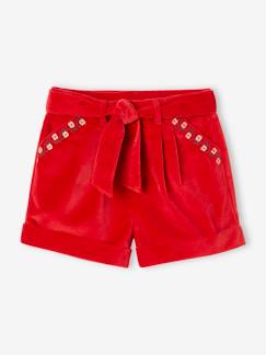 Short fantaisie en velours lisse fille