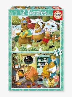 Spielzeug-Lernspiele-Puzzle-2 Kinder Puzzles Geschichten aus dem Wald EDUCA, 20 Teile