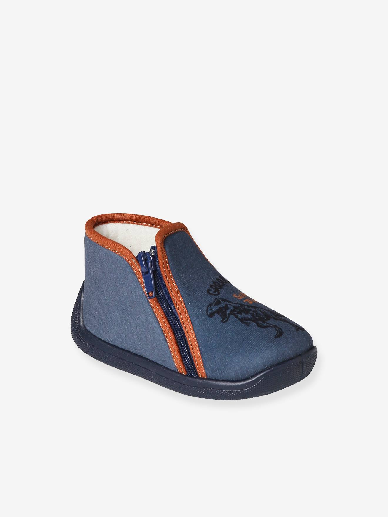 Chaussons bebe fabriques en France bleu Chaussures