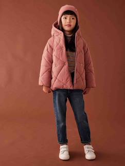 Fille-Manteau, veste-Doudoune à capuche doublée sherpa fille