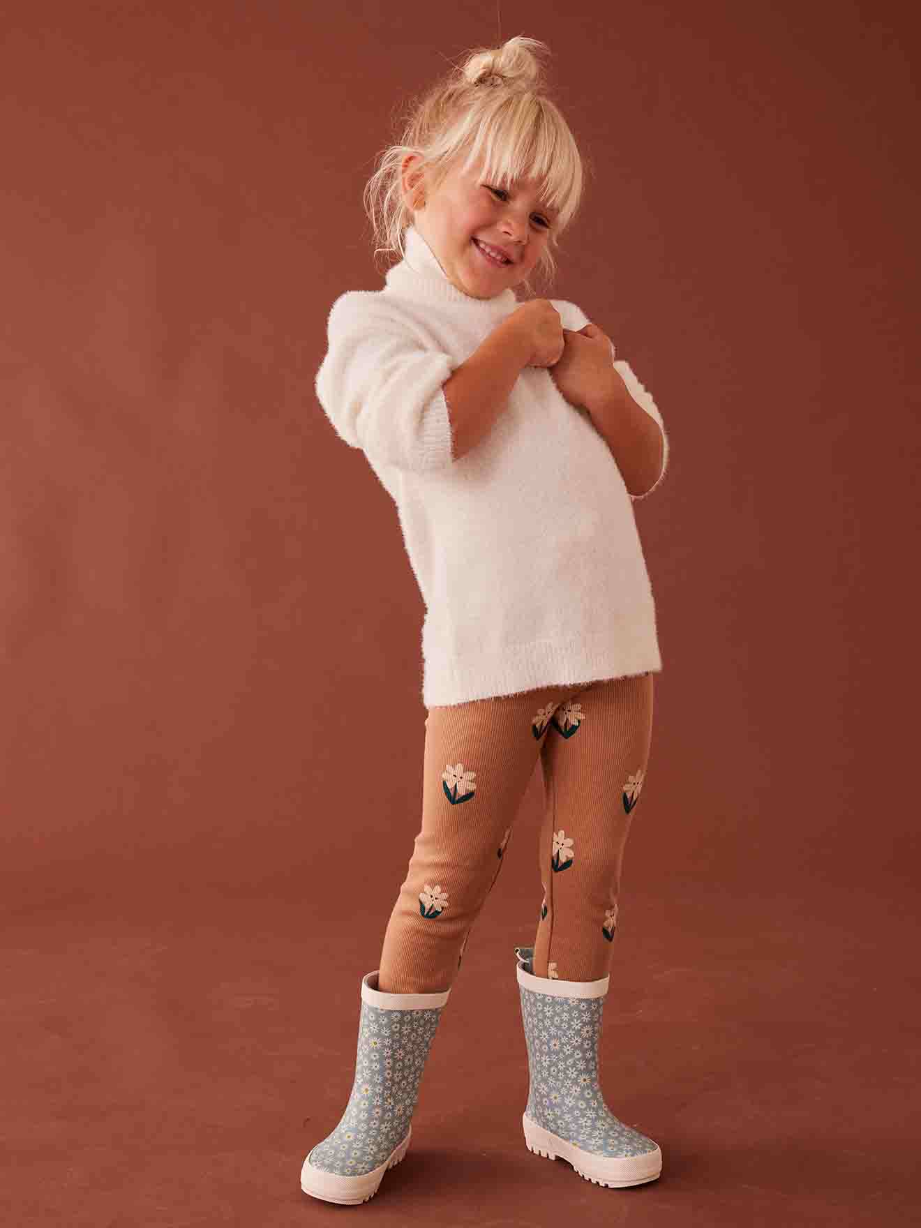 Legging fille en maille c tel e noisette