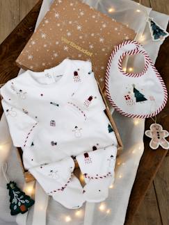 Coffret cadeau de Noël bébé dors-bien en velours + bavoir