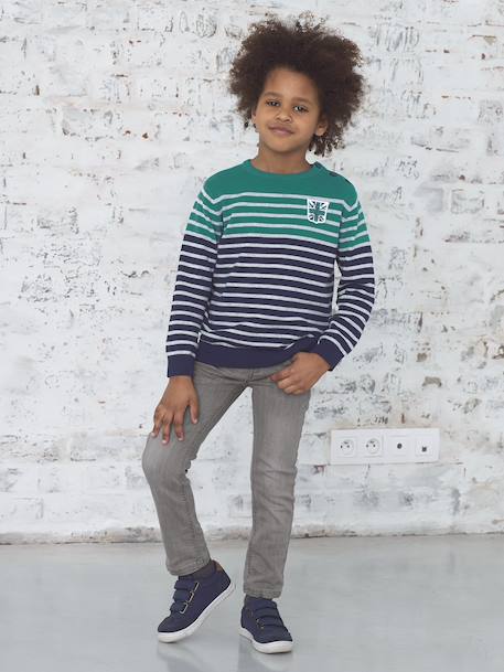 Slim-Fit-Jeans für Jungen, Hüftweite COMFORT Blue Stone+DARK BLUE+Grau 