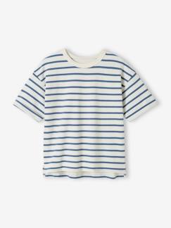 Fille-T-shirt, sous-pull-T-shirt-Tee-shirt rayé mixte personnalisable enfant manches courtes