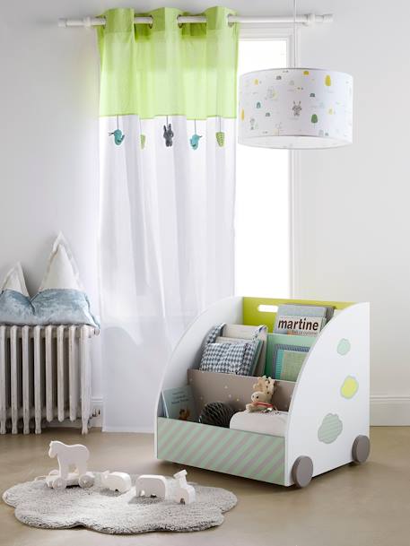 Rideau voilage Souffle de vert Blanc/vert/gris 