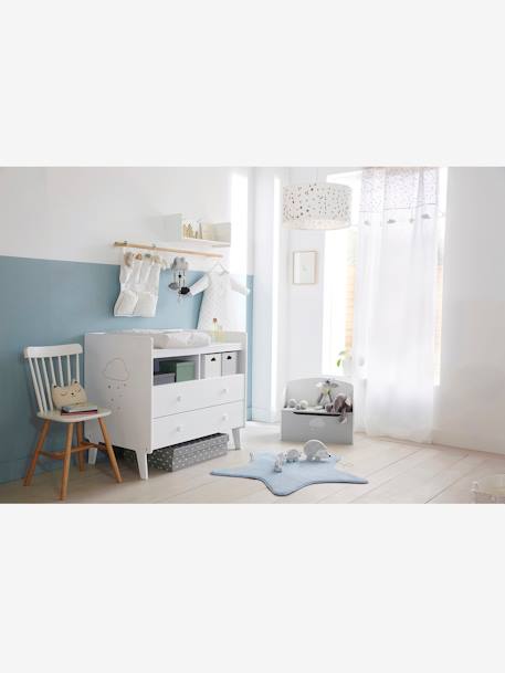 Banc coffre de rangement nuage Gris/blanc 