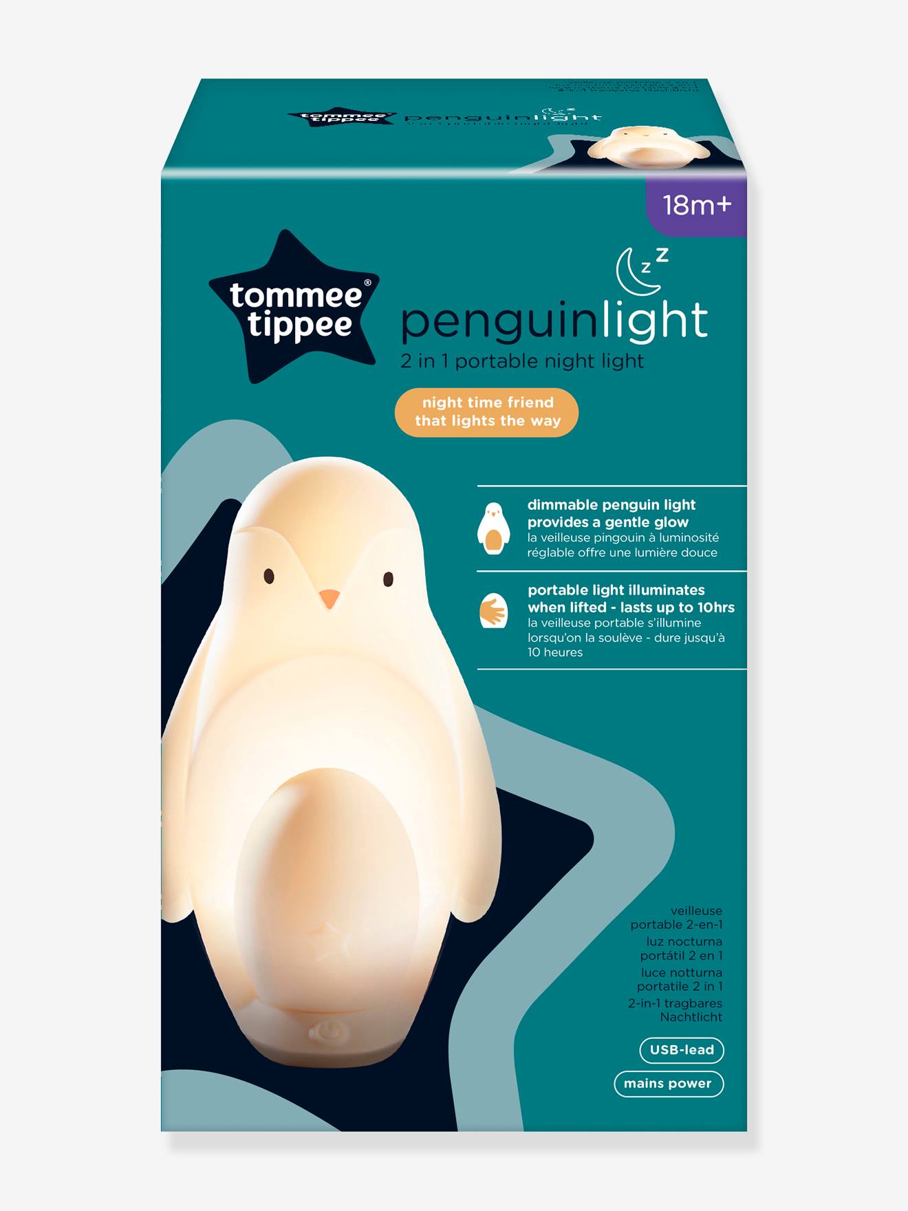 Veilleuse portable 2 en 1 TOMMEE TIPPEE Pingouin - blanc, Linge de maison  et décoration