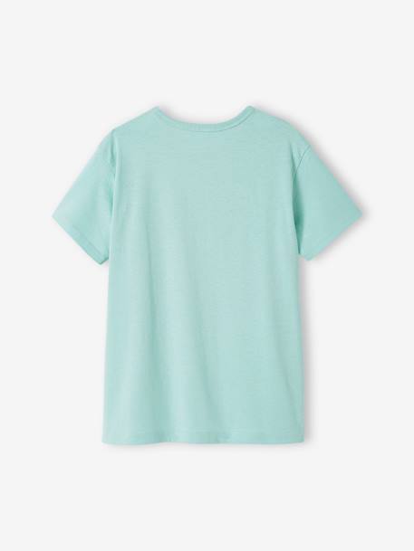 Jungen T-Shirt, grafischer Print ecru+himmelblau+nachtblau+rosenholz+türkis 
