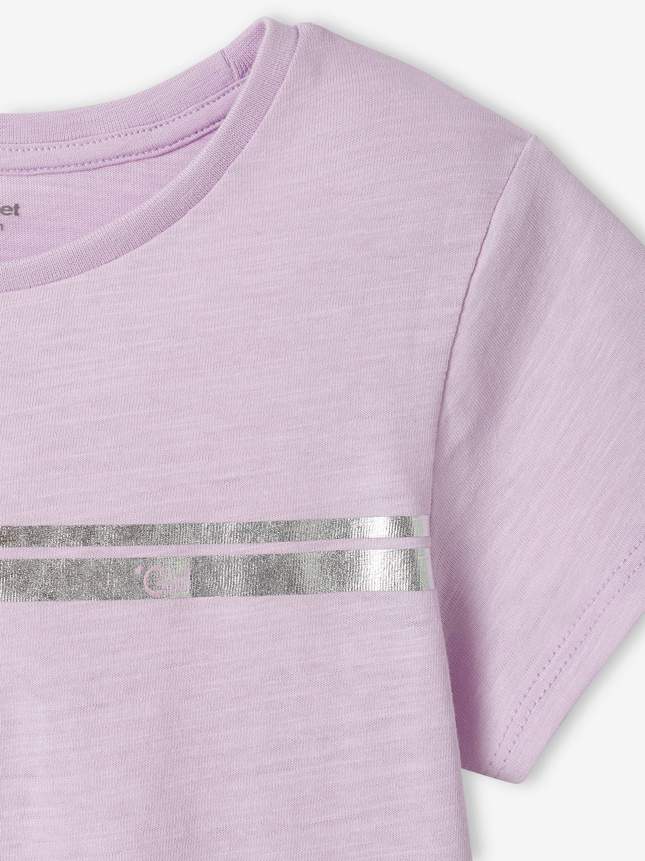 Vertbaudet Mädchen T-Shirt – Weiß, Bedruckt, 100% Baumwolle, OEKO-TEX