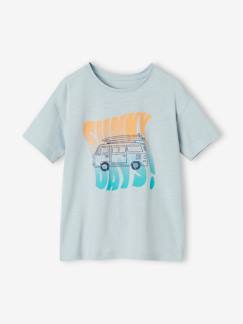 Junge-T-Shirt, Poloshirt, Unterziehpulli-Jungen T-Shirt mit Message-Print Oeko-Tex