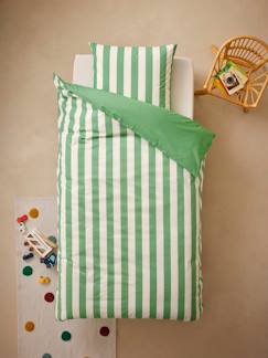 Linge de maison et décoration-Linge de lit enfant-Parure fourre de duvet et taie d'oreiller avec coton recyclé TRANSAT