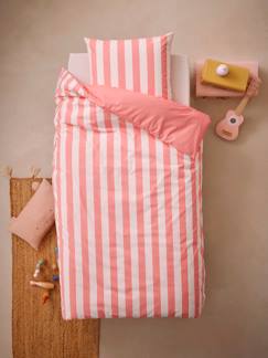 Linge de maison et décoration-Parure housse de couette + taie d'oreiller essentiels enfant avec coton recyclé TRANSAT