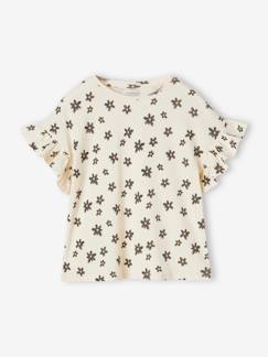 Mädchen-T-Shirt, Unterziehpulli-Geripptes Mädchen T-Shirt mit Recycling-Baumwolle