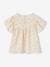 Blouse en gaze de coton bio fille manches papillon écru+rose 