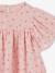 Blouse en gaze de coton bio fille manches papillon écru+rose 