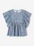 Mädchen Blusenshirt mit Recycling-Polyester mehrfarbig+petrol+vanille 