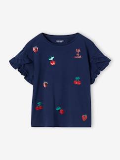 Mädchen-T-Shirt, Unterziehpulli-T-Shirt-Mädchen T-Shirt mit Pailletten-Applikation