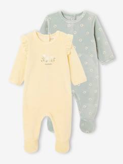 Baby-2er-Pack Baby Samt-Strampler Oeko-Tex