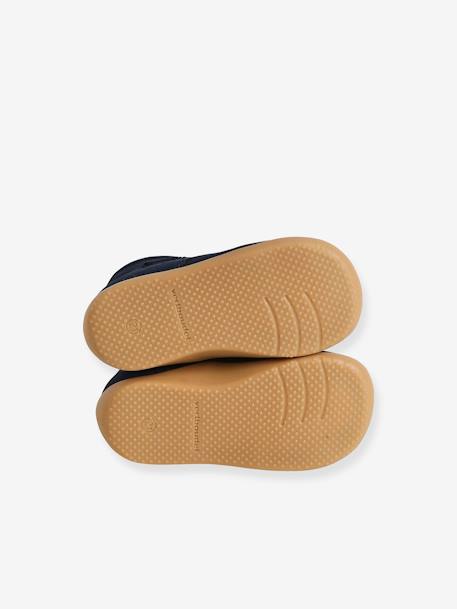 Bottillons lacés cuir souple bébé premiers pas marine 