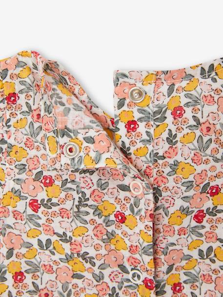 Mädchen Baby-Set: Overall und Haarband hellgrün geblümt+marine+rosa bedruckt 