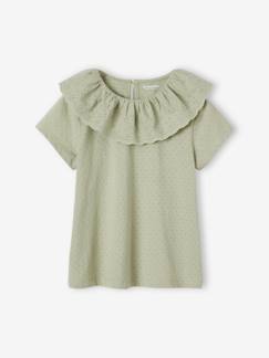 Fille-T-shirt à collerette en broderie anglaise fille