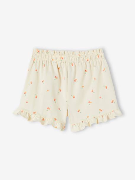 Short à volant fille bleu+écru+marine 