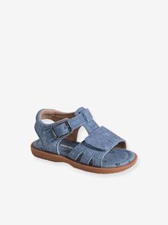 Schuhe-Jungenschuhe 23-38-Baby Klett-Sandalen, Denim-Optik