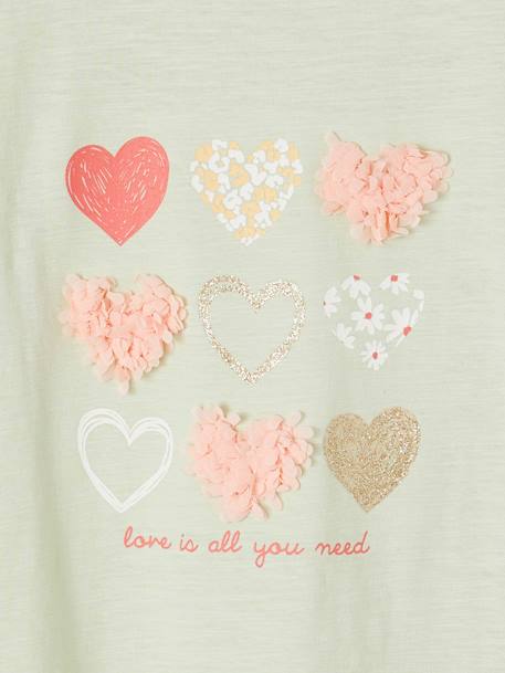 Mädchen T-Shirt mit Rüschenmotiv mandelgrün+tintenblau 