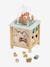 Grand cube d'activités en bois FSC® Beige LOVELY FARM+bleu+rose+rose+vert 