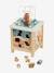 Grand cube d'activités en bois FSC® Beige LOVELY FARM+bleu+rose+rose+vert 