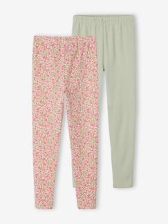 Fille-Lot de 2 leggings fille Basics