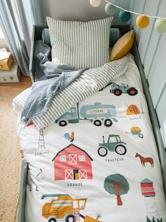 Linge de maison et décoration-Linge de lit enfant-Parure fourre de duvet et taie d'oreiller avec coton recyclé MOISSON
