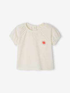 Baby-T-Shirt, Unterziehpulli-T-Shirt-Baby T-Shirt mit Häkelblume Oeko-Tex