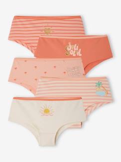 Fille-Lot de 5 shorties "summer" fille en coton bio