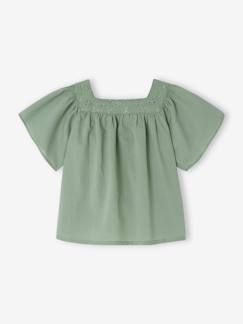 Baby-Hemd, Bluse-Baby Bluse mit Lochstickerei